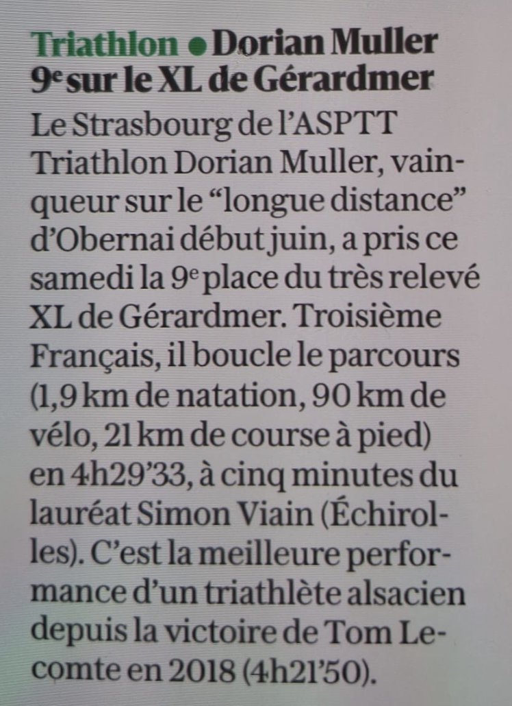 Coupure de presse &mdash; 9e sur le XL de G&eacute;rardmer